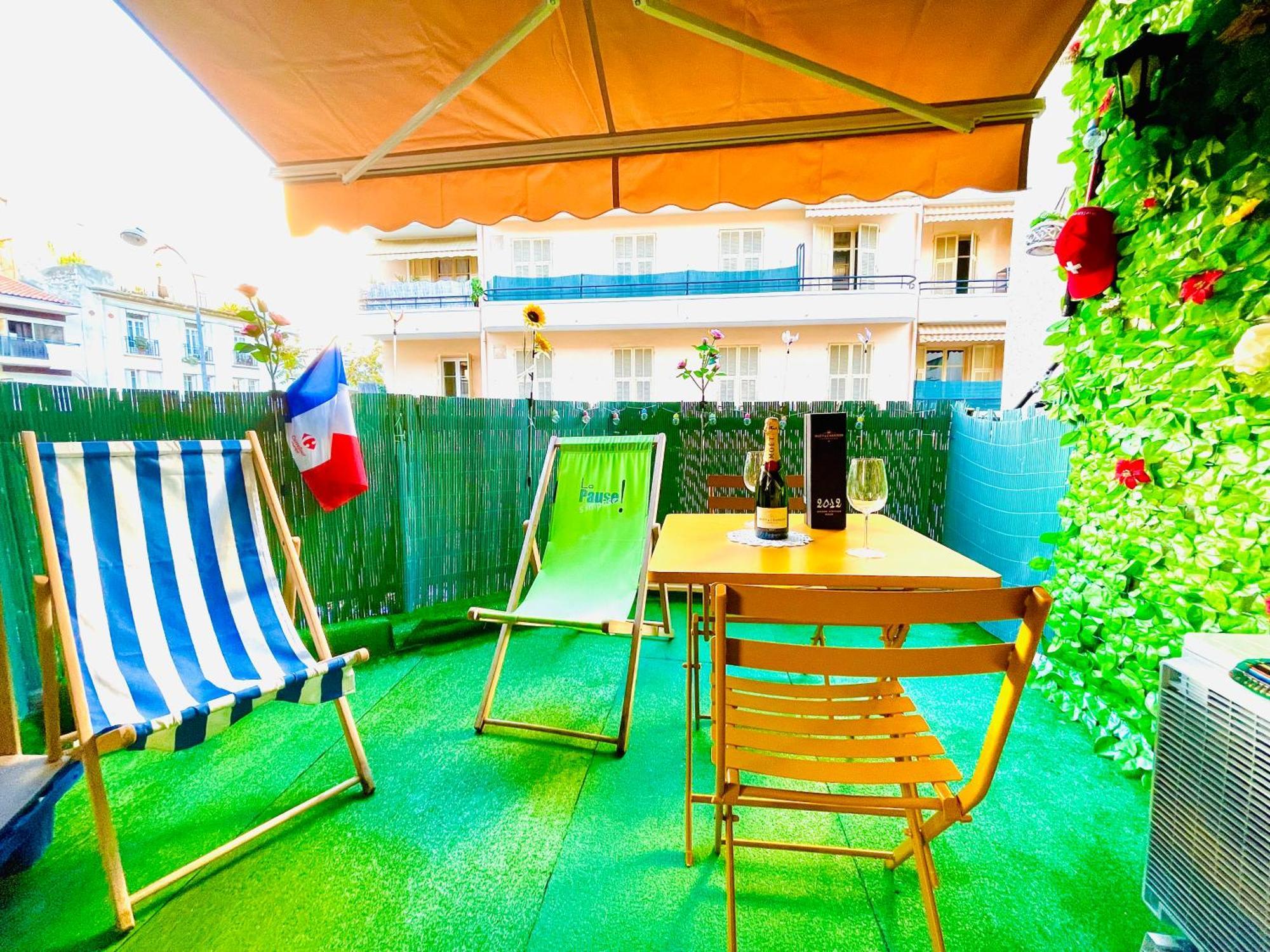 Confortable Studio A Nice Centre Cote Plage Bel Terrasse Paddle Bagian luar foto