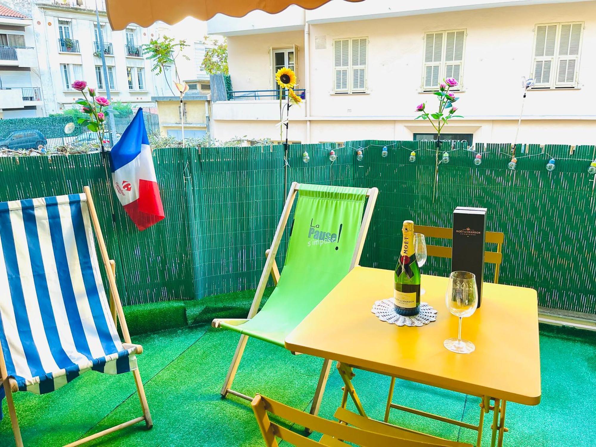 Confortable Studio A Nice Centre Cote Plage Bel Terrasse Paddle Bagian luar foto
