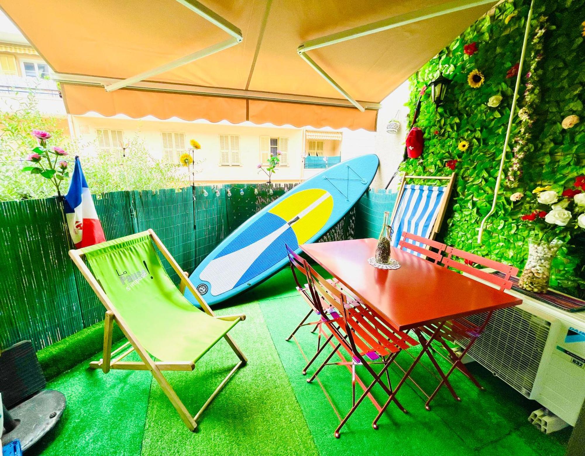Confortable Studio A Nice Centre Cote Plage Bel Terrasse Paddle Bagian luar foto